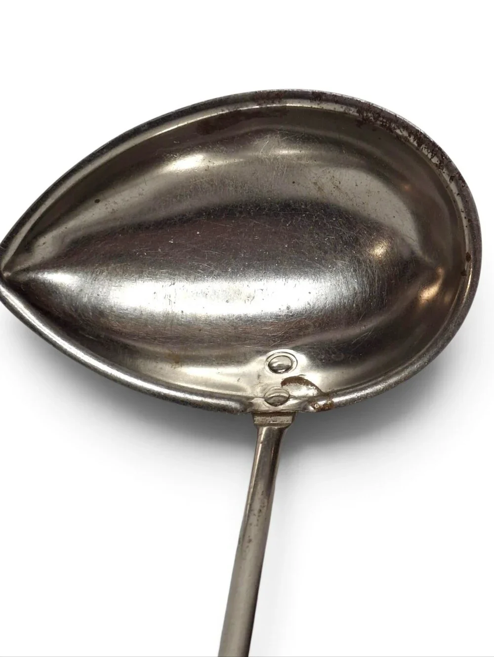 Vintage Green Ladle Wood Handle 1930s Tear Drop Bowl Farmhouse Kitchen Decor